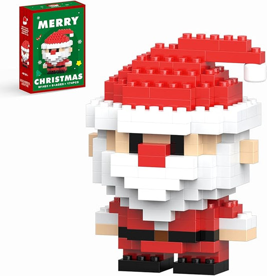 Christmas Building Blocks Compatible for Lego Christmas Santa Micro Blocks Stacking New Toys Holiday Present Box New Year Gifts for Kids Ages 6+ Boys and Girls(Santa)