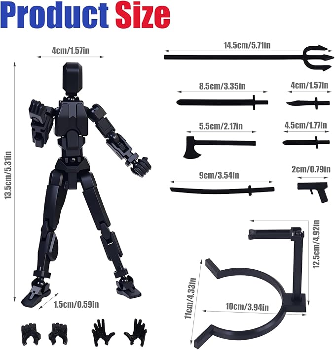 Multi-Jointed Action Figures Set, Model 13 All-in-one molding Accessories with Magnetic, Desktop Decor & Collectors' Toys