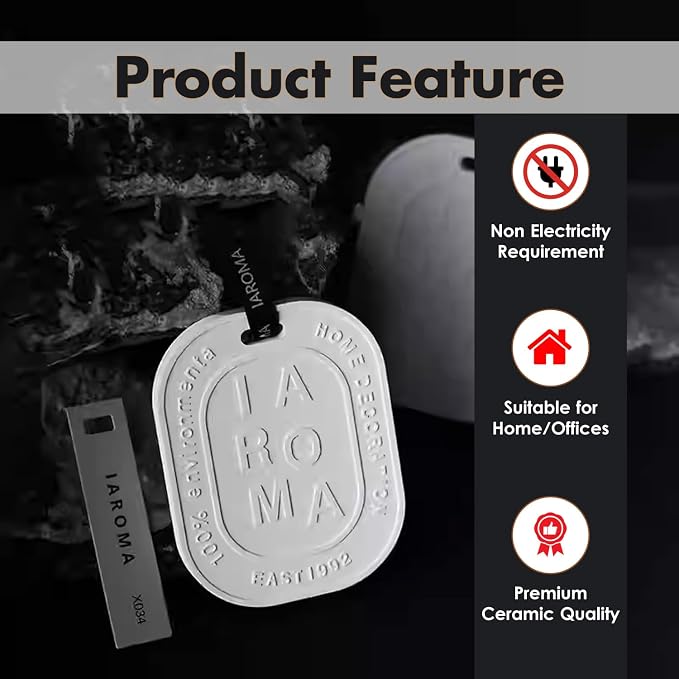 Diatomite Aroma Stone, Non-Electric Ceramic Diffusers and Aromatherapy Fragrance, White Ceramic Diffusers in Car or Desk Office Decor and Small Bathroom at Home (Diatomite Aroma Stone Light Grey)