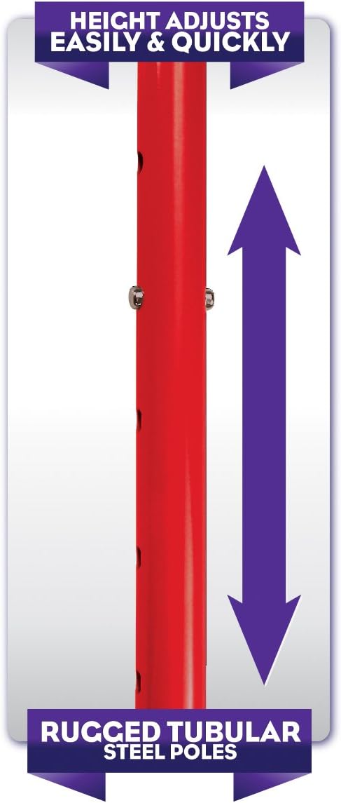 Geospace Adjustable Walkaroo Steel Stilts for Kids - Indoor/Outdoor Play, Exercise, Steel Stilts for Adults- Up to 220 lbs, Height Adjustable Walking Stilts, Kids Stilts -Red