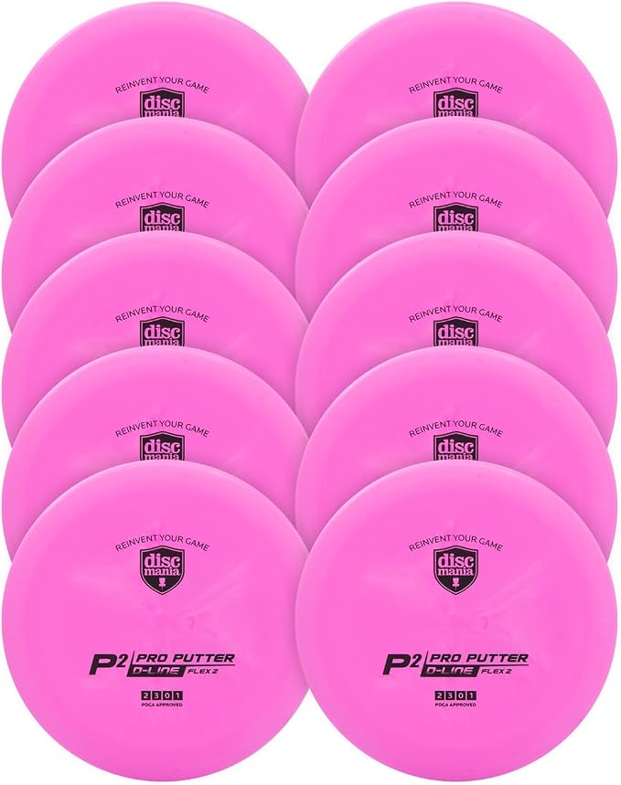 Discmania Flex 2 D-Line Putter Pack | Beginner Disc Golf Putter Set | Grippy Base Plastic | Straight Flight & Comfortable Grip | Perfect for Practice Putting | Colors May Vary