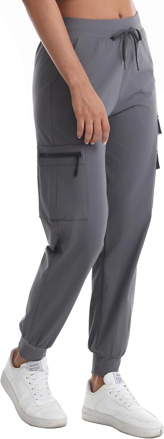 Rrosseyz Women's Hiking Pants with Pockets - Lightweight Water Resistant Joggers Cargo Pants for Casual Travel Golf Outdoor