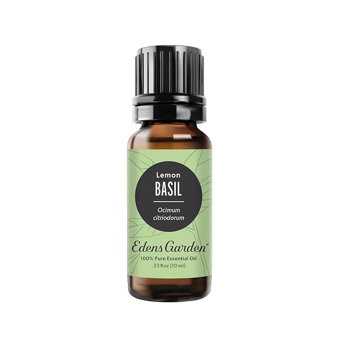 Edens Garden Basil- Lemon Essential Oil- 100% Pure Premium Grade, Undiluted, Natural, Therapeutic, Aromatherapy, The Best for Diffuser, Candle, Laundry, Humidifiers 10 ml (.33 fl oz)