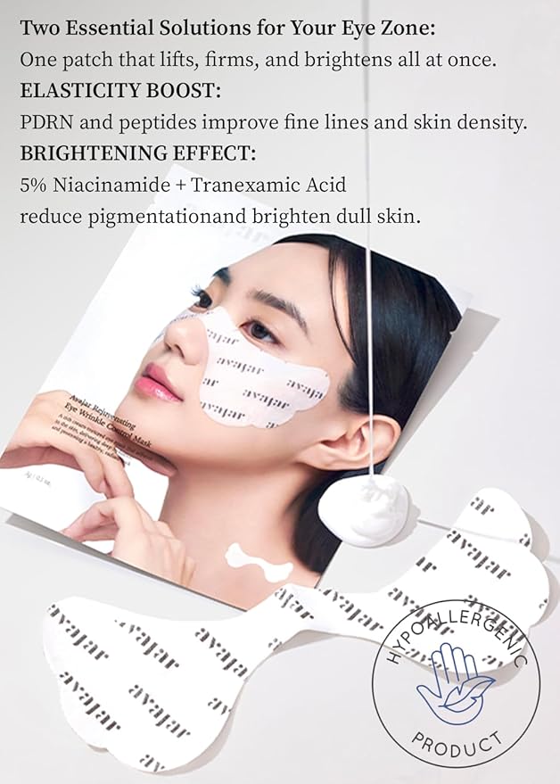 Avajar Collagen Eye Patches, Premium PDRN Anti-Aging Under Eye Patches for Wrinkles & Dark Circles with Peptides and Niacinamide, Firming & Hydrating Korean Skincare Eye Mask for Women, 5 Sheets