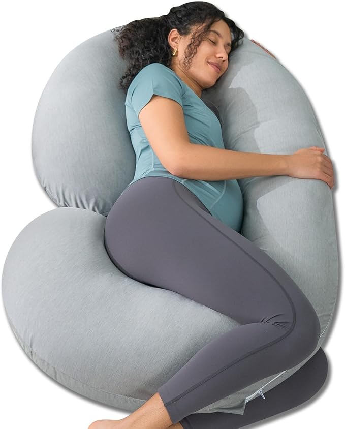 INSEN Cooling Pregnancy Pillow, Maternity Pillow with Soft Tencel Cover,C Shaped for Pregnant Women and Side Sleeping, Dark Gray