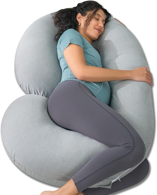 INSEN Cooling Pregnancy Pillow, Maternity Pillow with Soft Tencel Cover,C Shaped for Pregnant Women and Side Sleeping, Dark Gray