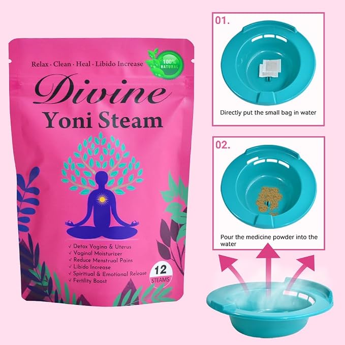 Hiherbs Yoni Steaming Herbs, Pack of 2 for Women Cleansing and Detox at Home, Organic Yoni Steam Herbs for pH Balance 12 Bags