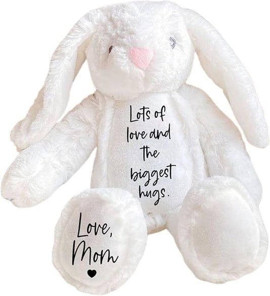 Custom Plush Bunny Keepsake Toy Hold Me Close Worry Hug Rabbit Personalized Stuffed Animal Doll Baby Shower Birthday Gift