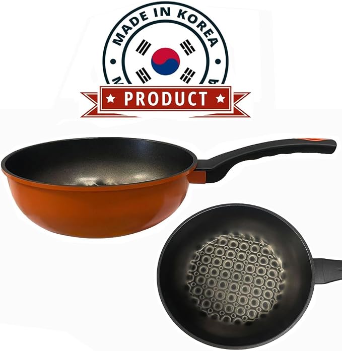 10"(26cm) 3D Diamond Coating Nonstick Frying Pan Wok, 3.25" Depth -MADE IN KOREA