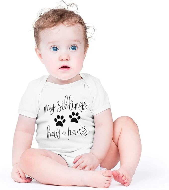 listery My Siblings Have Funny Paws Bodysuit Have Paws Baby Bodysuit Baby Paws Romper Dog Baby Bodysuit
