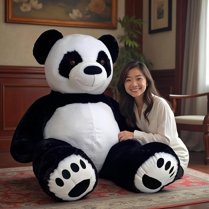 Anico 59" Tall (5 Foot) Giant Plush Bear, Stuffed Animal, Panda Bear with Smiling Face. Premium Stuffed Toy Panda, Perfect for Girlfriend, Kids, Valentine's Day, Christmas!