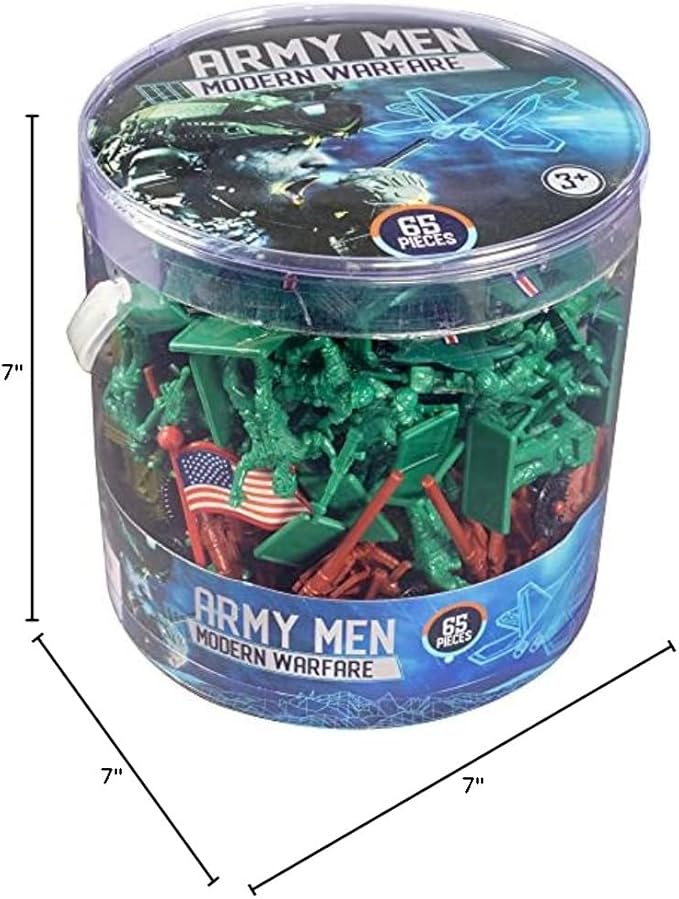 Army Men Modern Warfare Action Figures- Large 70pc Set- Military Toy World War II Soldiers Playset with Weapons, Gear, & Accessories, Combat & Army Toys for Boys- Great for Playtime, Dioramas, Gifts
