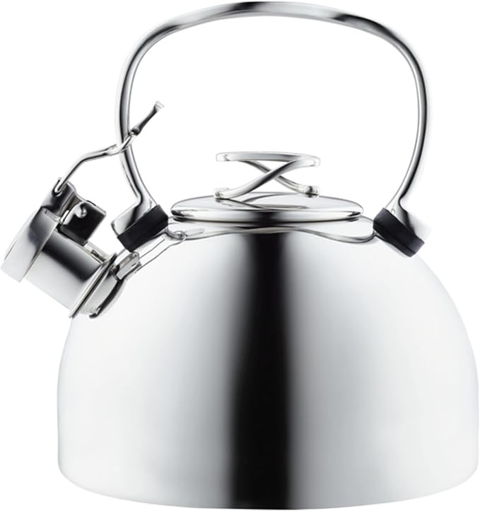 Circulon Stainless Steel Whistling Tea kettle/Teapot With Flip-Up Spout, 2.3 Quart - Silver
