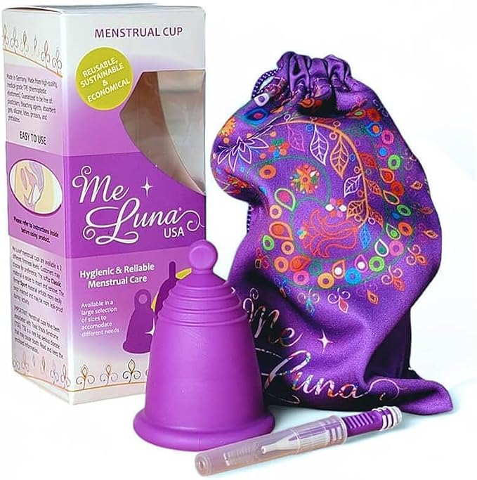Most Customizable Menstrual Cup with Ball Handle | MeLuna Me Luna | Firm Period Cup Reusable Cup for Athletes | Tampon Pad Alternative | Sport