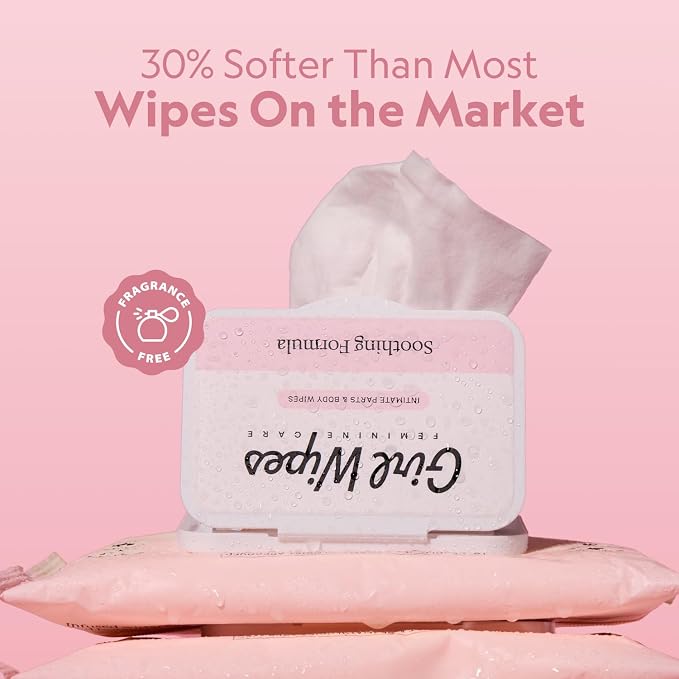 Girl Wipes Flushable Intimate Wipes for Women – Fragrance Free, pH Balanced Feminine Wipes for Sensitive Skin, Hypoallergenic, Vegan, Gynecologist & Dermatologist Approved (1-pack)
