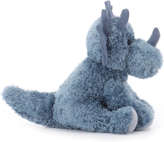 Apricot Lamb Dark Blue Triceratops Stuffed Animals for Kids, Soft Cute Plush Toys for Baby Girl and Boy, 9 Inches