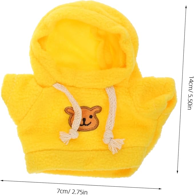 Veemoon 2pcs Plush Bear Doll Hoodies Adorable Replacement Clothes for Stuffed Animals Green and Yellow Outfits for DIY Decoration and Dress up