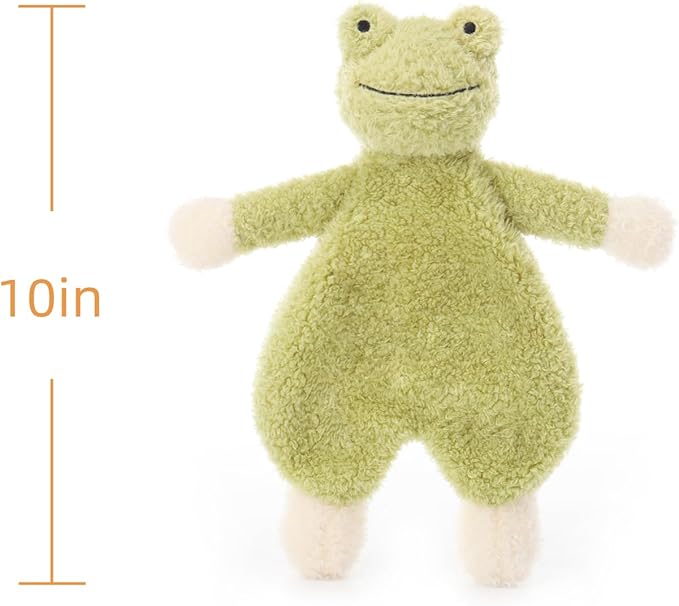 Apricot Lamb Stuffed Animals Security Blanket Green Frog Infant Nursery Character Blanket Luxury Snuggler Plush 10 Inches