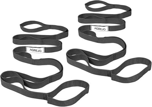 AGREJO Stretching Strap Yoga Strap Physical Therapy for Home Workout, 10 Loops Non-Elastic Stretch Band for Pilates, Flexibility, Exercise and Gymnastics