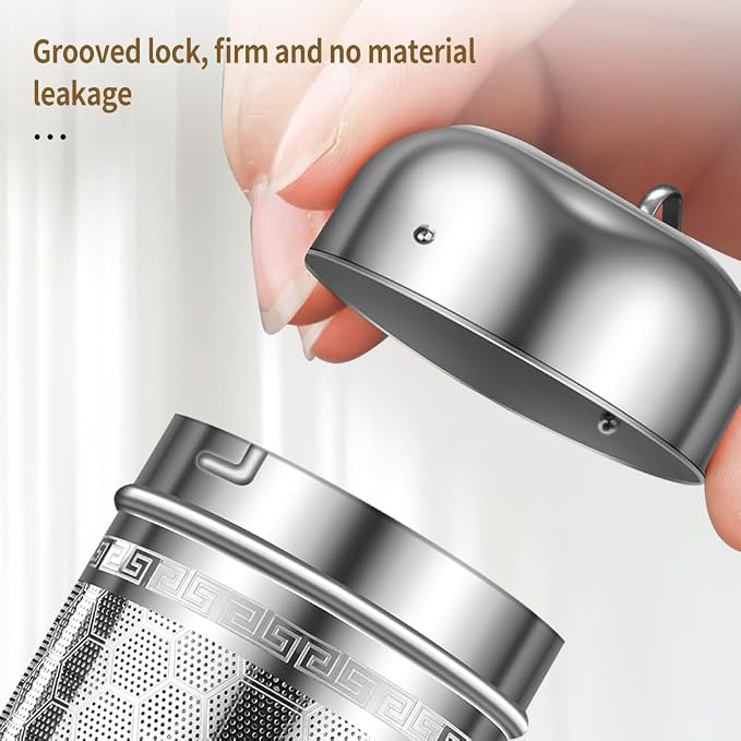 3 Pack 316 Stainless Steel Tea Infuser with Drip Tray, Extra Fine Mesh Tea Infusers for Loose Tea, Tea Strainer with Extended Chain Hook, Tea Steeper (3 Pack - Small + Medium + Large)