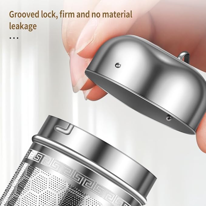 316 Stainless Steel Tea Strainers for Loose Tea with Drip Trays, Extra Fine Mesh Tea Infuser, Loose Leaf Tea Steeper (1 Pack - Small)