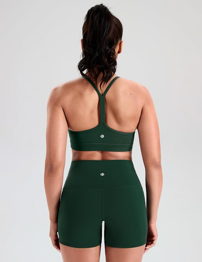 HeyNuts to Freest Womens Y Back Sports Bra, Spaghetti Strap Racerback Low Impact Workout Yoga Tops Padded A-C Cups *Updated