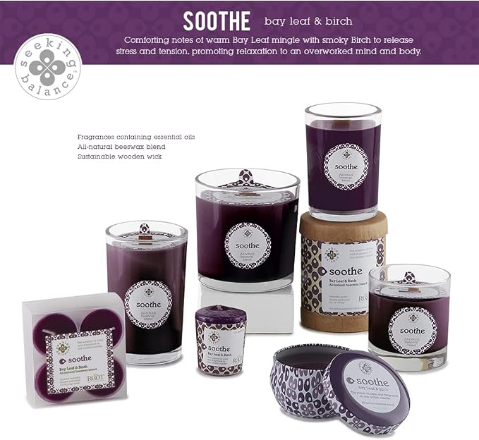 Root Candles Seeking Balance Wood Wick Spa Candle Aromatherapy Candles, 12-Ounce, Soothe: Bay Leaf & Birch