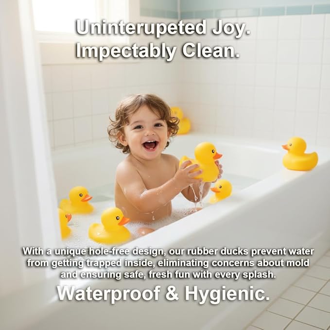 No Bebe Waterproof 5Pcs 2 inch Rubber Yellow Duck/Ducikes Bath/Pool/Water Float Toy Stuffed with Sealed Plug Without Hole or with No Hole for Kids in Bulk
