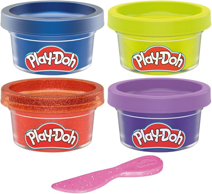 Hasbro Play-Doh Monster Mini Color 4-Pack of Modeling Compound with Glitter and Metallic Colors, 1-Ounce Cans, Non-Toxic