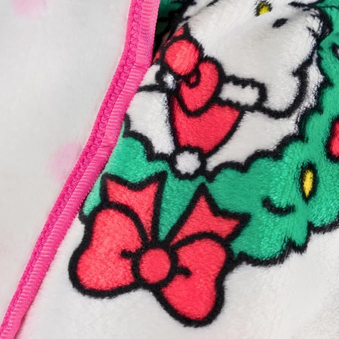 Franco Collectibles Sanrio Hello Kitty Holiday Christmas Blanket, Super Soft Cozy Plush, 60 in x 90 in, (Officially Licensed Product)