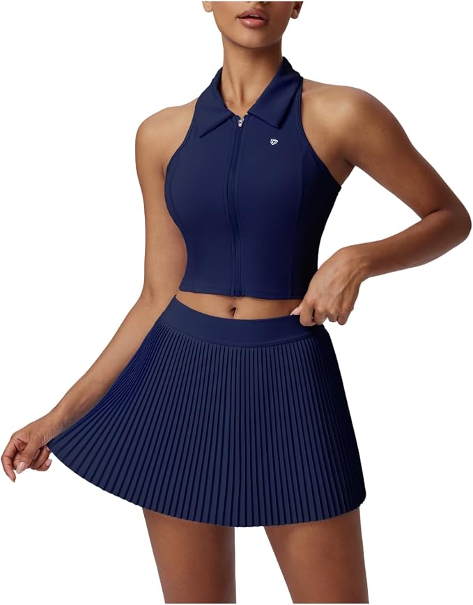 AFZ Pleated Tennis Outfits Woman Polo Athletic Dresses Golf Clothes Athleisure Sets with Shorts