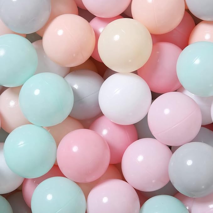 GOGOSO 100 Pit Balls Plastic Balls for Baby Toddlers GirlsToddlers for Playhouse, Baby Pool, Play Ball Fun Centers, for Babies, Kids, Toddlers, Phthalate Free BPA Free