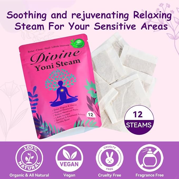 Hiherbs Yoni Steaming Herbs, Pack of 2 for Women Cleansing and Detox at Home, Organic Yoni Steam Herbs for pH Balance 12 Bags