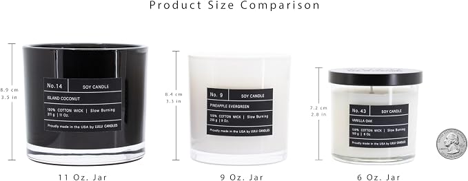 Lulu Candles | Black Amber | Luxury Scented Soy Jar Candle | Hand Poured in The USA | Highly Scented & Long Lasting (9 Oz. 2 Pack)