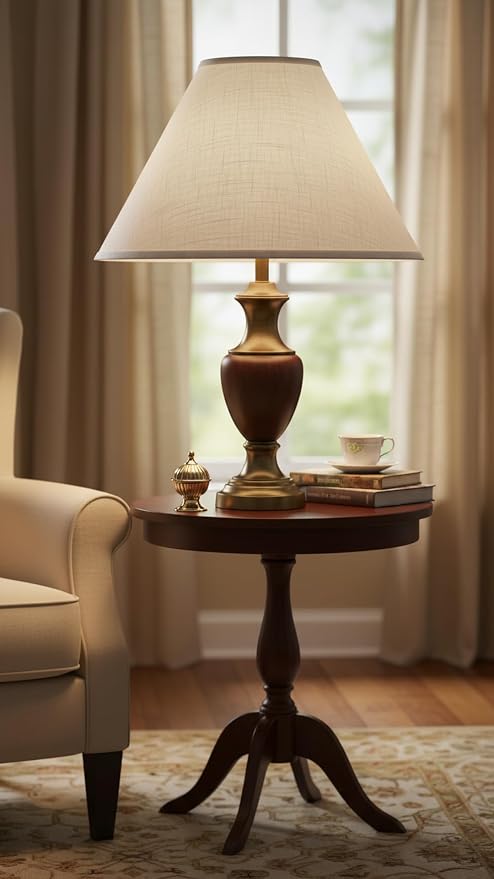Aspen Creative 32208A Hardback Empire Spider Lamp Shade in Pearl White, 6" Top x 19" Bottom x 12" Slant Height