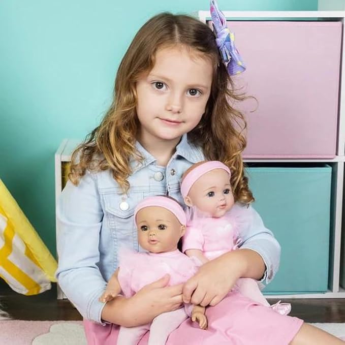 Adora Baby Ballerina Collection, 13 Inch Baby Doll Set with Pink Dress, Headband, Shoes, Soft Vinyl, Powder Scent - Gift for Kids Ages 3 and Up - Aurora
