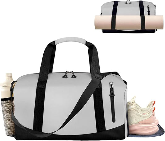 Yoga Mat Bag, Gym Workout Bag with Water Bottle Pocket, Pilates Bag for Women with Wet & Dry Pocket, Yoga Bags and Carriers Fits All Your Stuff, Yoga Tote Bag for Sports Travel Office