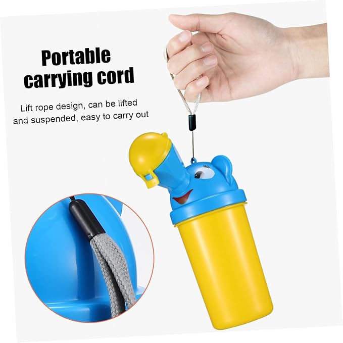 LIOOBO Portable Travel Potty for Toddlers Yellow Urinal Random Color Cleaning Brush Kids Pee Training Potty for Boys and Girls Compact Outdoor Urinal for Easy Use