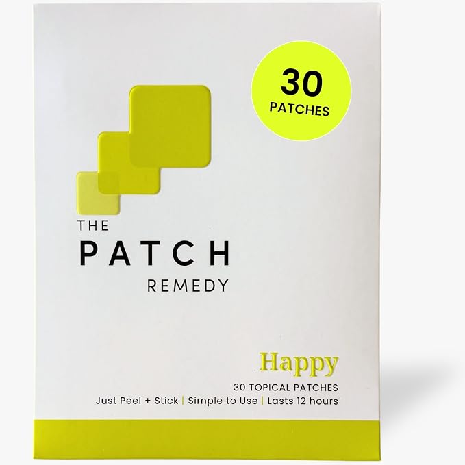The Patch Remedy Happy Patch | 5-HTP, L-Theanine, Rhodiola, Inositol, B6, Vitamin D3 | 30 Patches