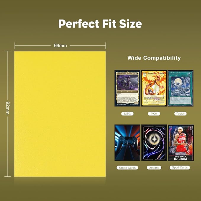 Lightning Yellow Dual Matte Card Sleeves, Katomula Card Sleeves for MTG, Standard Card Sleeve for MTG, PKM, Flesh & Blood