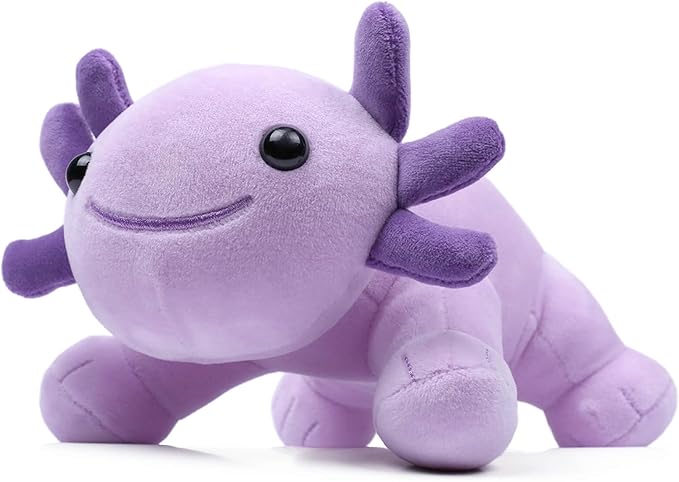 Axolotl Plush Toy, 10.8” Soft Cute Axolotl Stuffed Cotton Plush Pillow Kawaii Salamander Animal for Boys Girls Kids Gift (Purple)