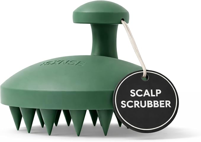 SXNSE - Revive Silicone Scalp Massager, Forest - Manual Hair & Scalp Scrubber for Dandruff, Buildup, Itch, & Hair Growth - Soft Exfoliating Silicone Bristles for Wet & Dry Hair, Flake-Free Finish