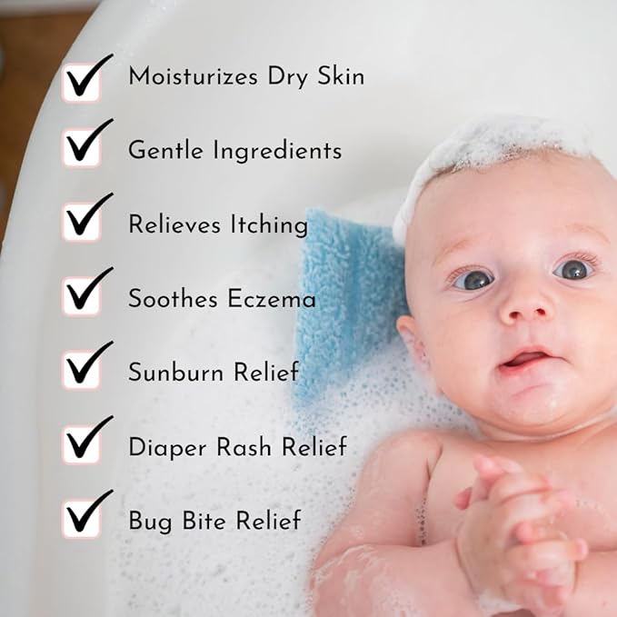 Oatmeal Baby Bath Powder by Irene Organics with Colloidal Oatmeal For Treatment of Eczema, Diaper Rash, Dry Skin and Irritation, Moisturizes and Soothes Baby’s Skin, 3 pack