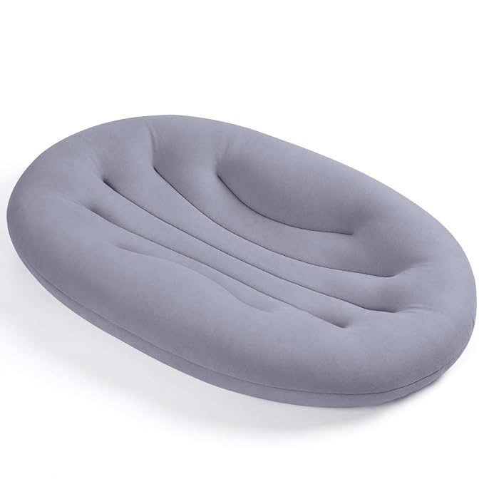 Baby Lounger for Newborn: Portable & Lightweight Pillow for Tummy Time Playtime & Diaper Changes - Skin-Friendly & Breathable for 0-12 Month Supervised Use