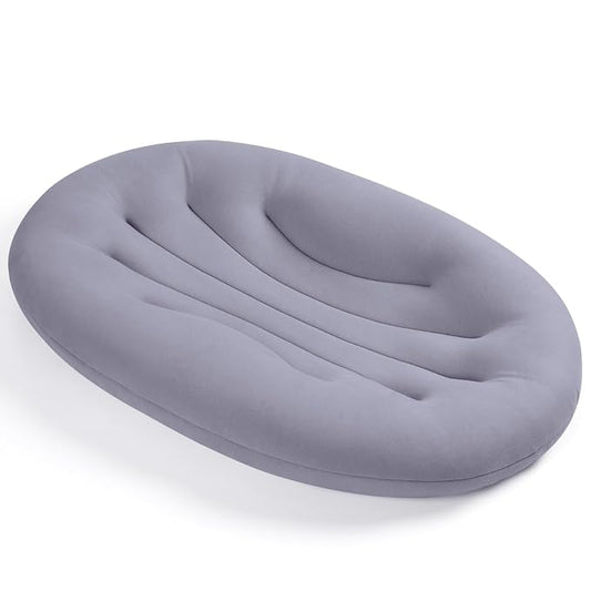 Baby Lounger for Newborn: Portable & Lightweight Pillow for Tummy Time Playtime & Diaper Changes - Skin-Friendly & Breathable for 0-12 Month Supervised Use