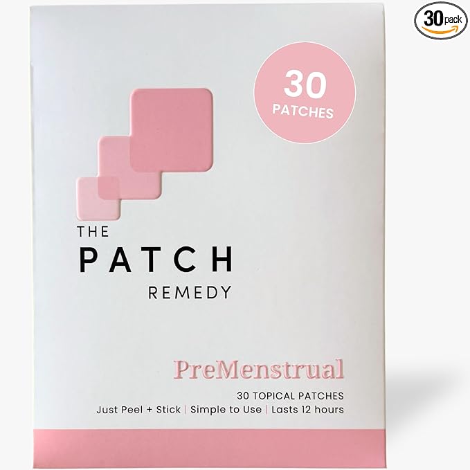 The Patch Remedy Pre Menstrual Patch | Chasteberry, Magnesium, Evening Primrose, Dong Quai, B6 & Vitamin E | 30 Patches