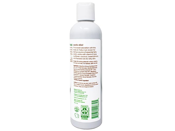 Alba Botanica Kukui Nut Organic Body Massage Oil, 8.5 Ounce - 6 per case.