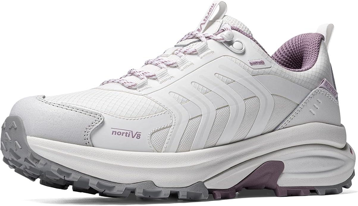 NORTIV 8 Women's Waterproof Hiking Shoes Lightweight Travel for Walking All Day Comfort Non-Slip Outdoor Trekking Camping Climbing Fashion Sneakers Armadillo FieldLite