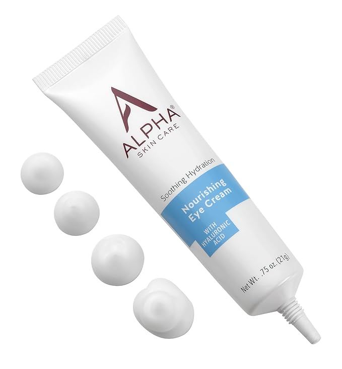 Alpha Skin Care Nourishing Eye Cream with Hyaluronic Acid | Anti-Aging Formula | Soothing Hydration | Reduces the Appearance of Lines & Wrinkles | For All Skin Types | 0.75 Oz