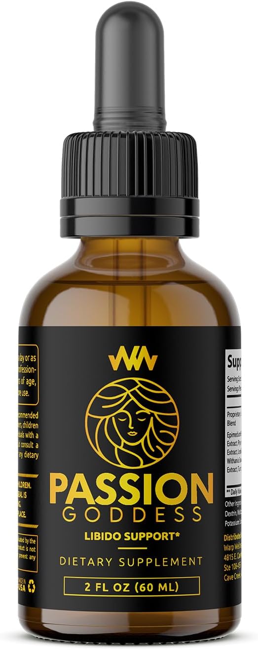 Warped Wellness Womens Libido Booster Drops | Maca Root for Female Specific Arousal | Passion Goddess | Enhance Desire Boost Intimacy and Wellness Supplement Support